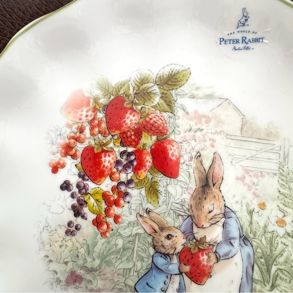 Peter Rabbit & Mrs. Rabbit with Strawberries Decorative Dinner Plate - Picture 3 of 5